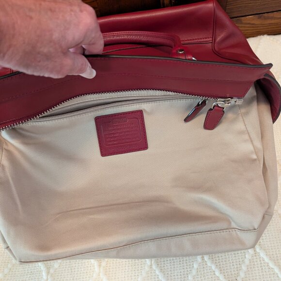 COACH 19890 Dark Red Leather Legacy Medium Candace Carryall Tote Shoulder Bag - Picture 14 of 16